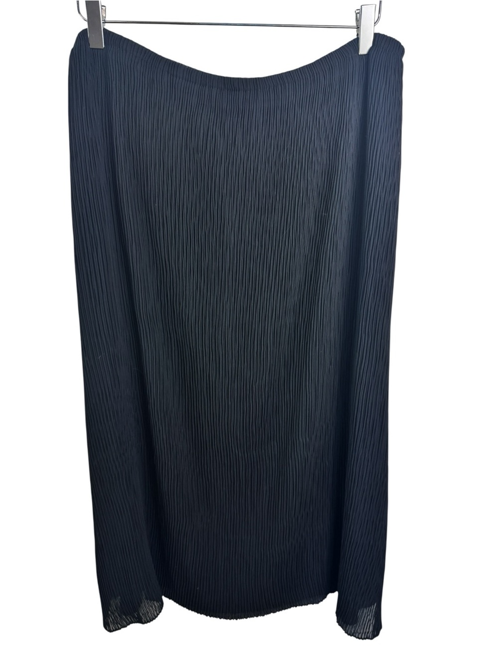 Eileen Fisher Black Pleated Skirt Recycled Polyester Fully Lined Midi Sz M